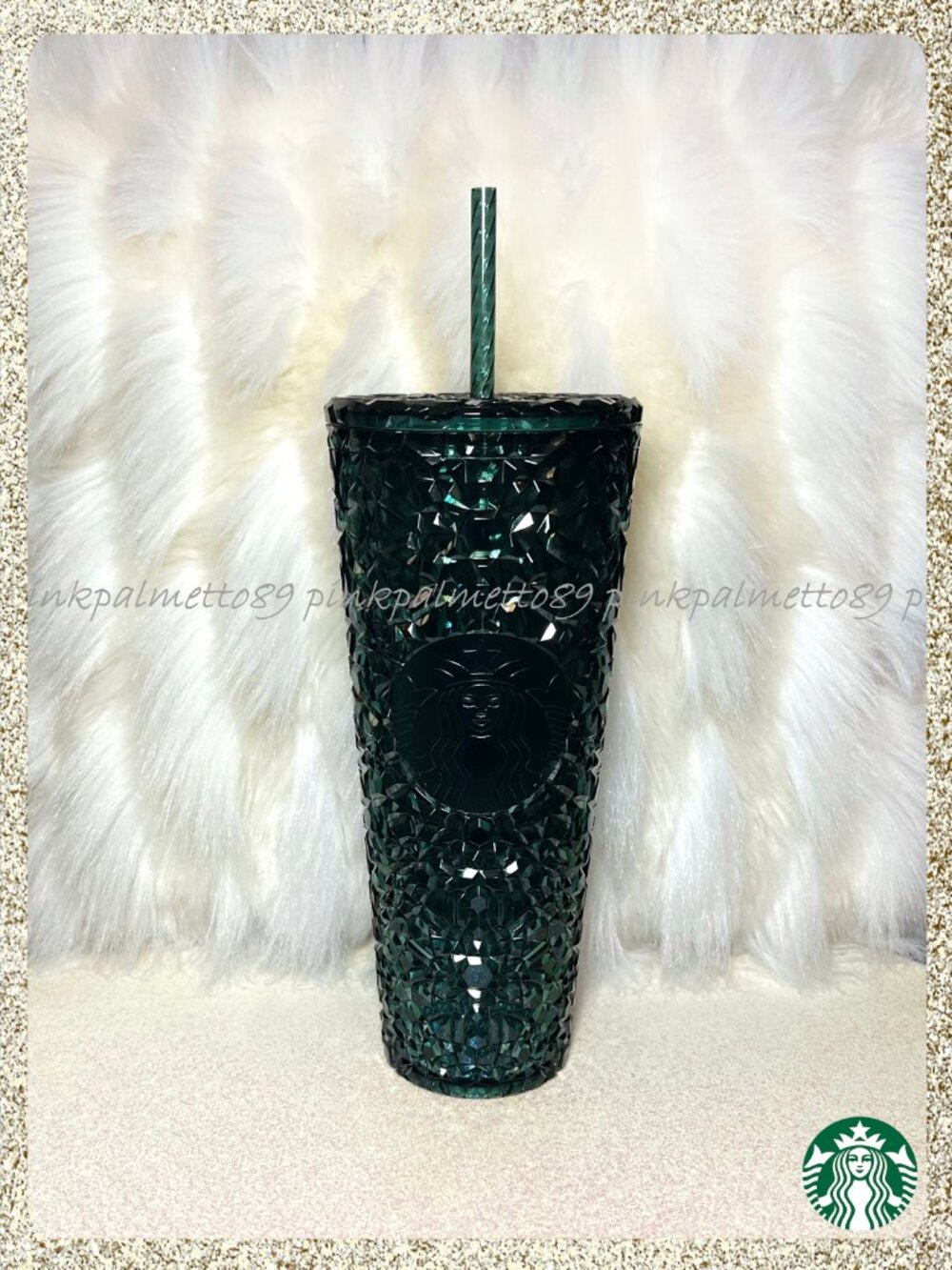 💚 NWT 2026 Starbucks Dark Emerald Green Gem Venti (24oz) Cold Cup Tumbler